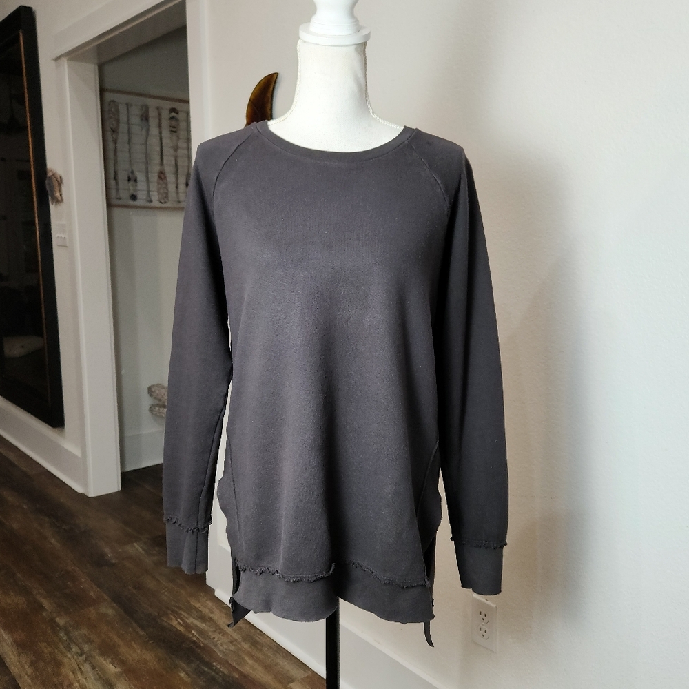 SOL ANGELES ANTHROPOLOGIE HIGH LOW FADED SWEATSHIRT TERRY CLOTH INSIDE SIZE S
